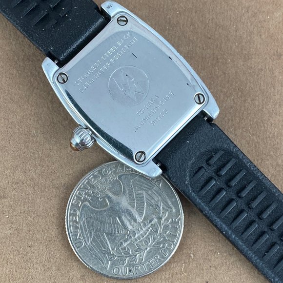 Michele Urban Mini Aluminum White Dial Black Band Watch Swiss Made with Date - Picture 6 of 7